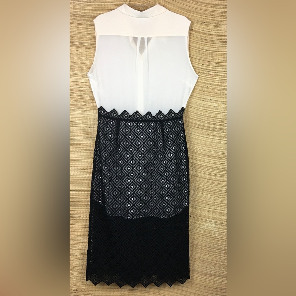 Sandro Silk-Blend Lace Midi Dress Button Front Elegant French Style Sz 3 (US L) - Picture 6 of 13